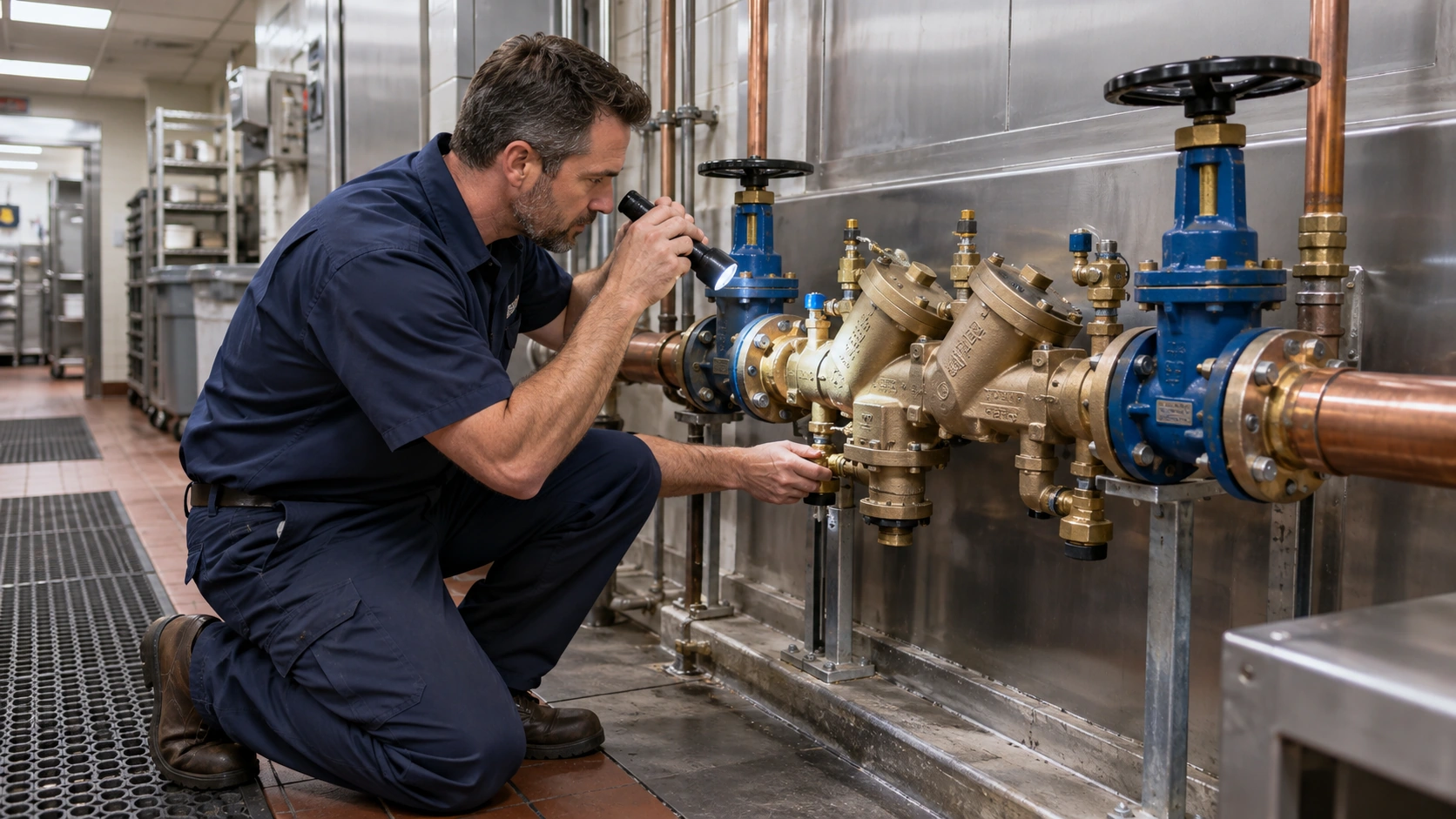 Commercial backflow prevention inspection.