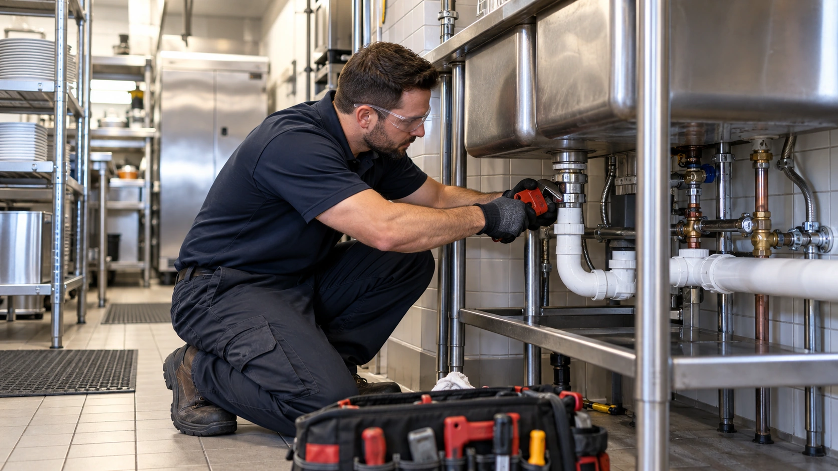 Commercial plumbing service.