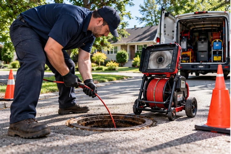 Local plumber arriving for home service in Bethpage, NY.