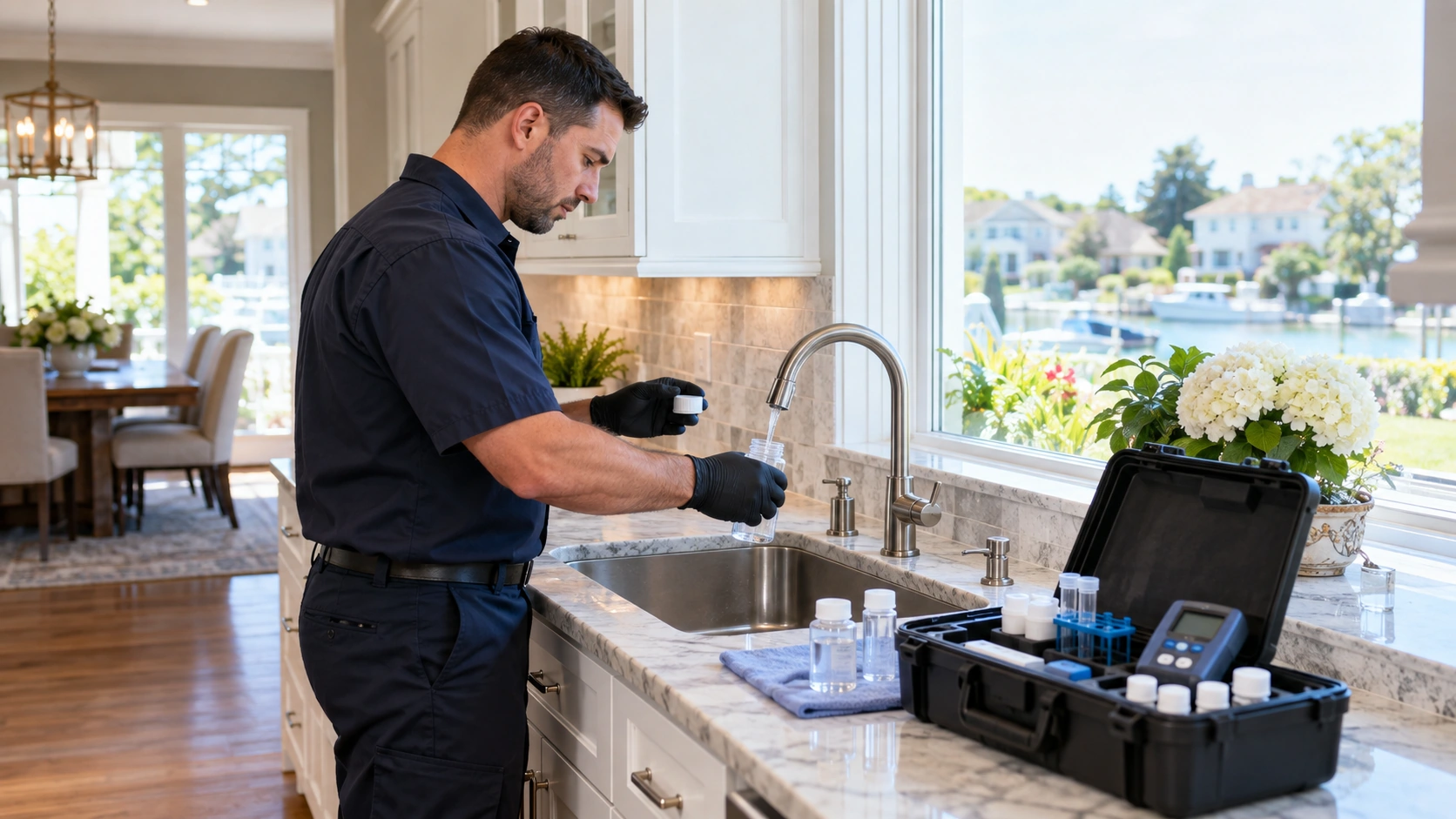 Water quality test after whole house filtration.